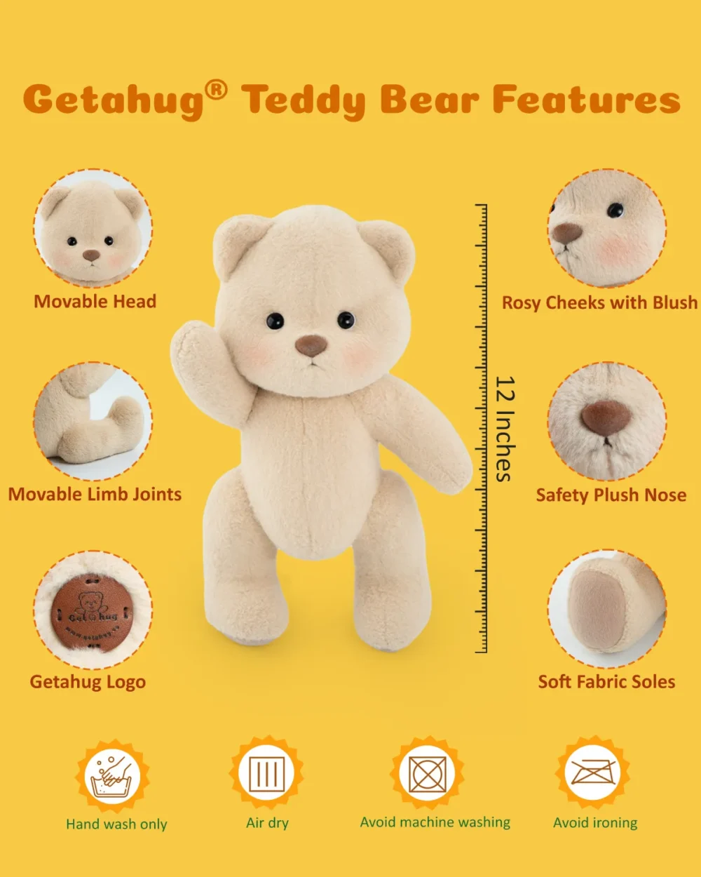 Getahug Teddy Pajamas Bear | Handmade Jointed Teddy Bear Gift - Image 6